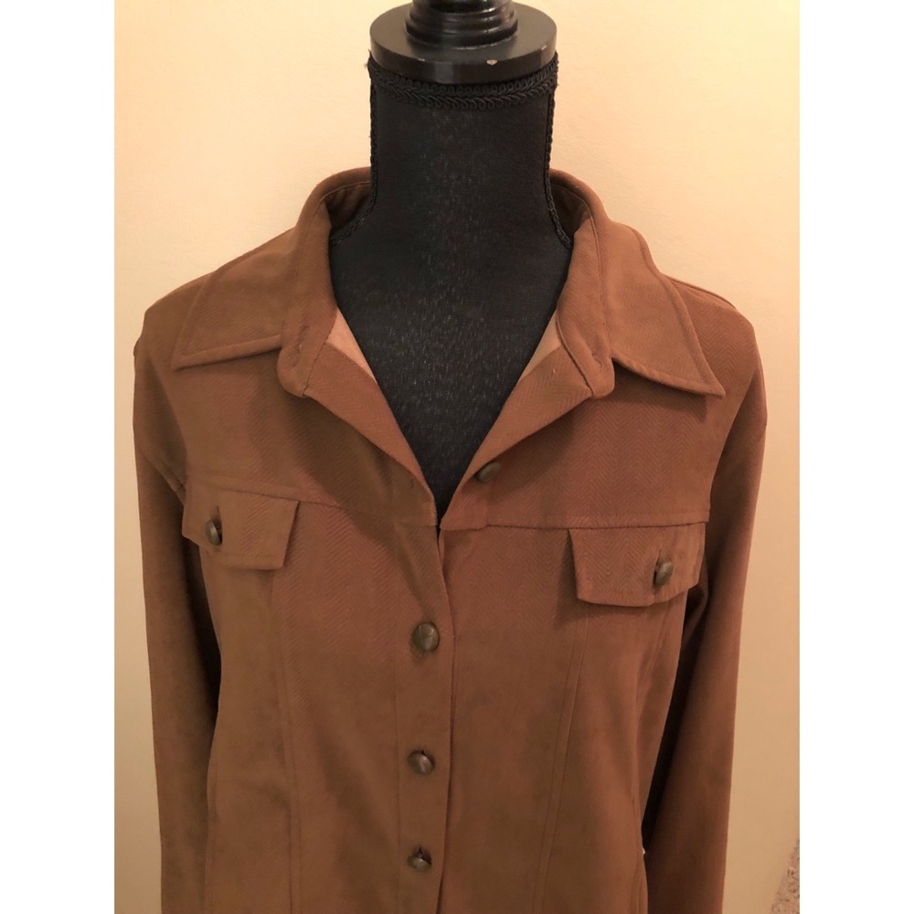 Brown Button Down Vintage NORTON PETITE MCNAUGHTON - Picture 6 of 8